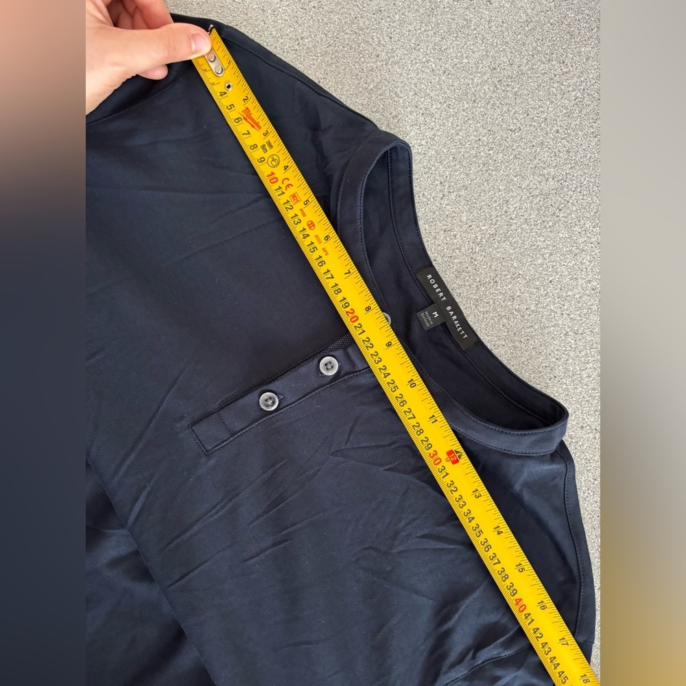 Robert Barakett Pima Cotton Henley Long Sleeve Men M Quiet Luxury Minimalist - Picture 9 of 11